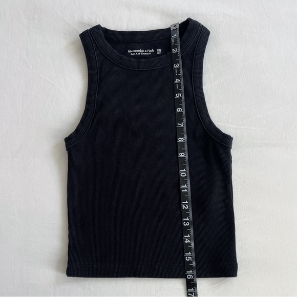 Abercrombie Essential Cropped High-Neck Rib Tank | Black | Size XXS | NWOT - Picture 9 of 10